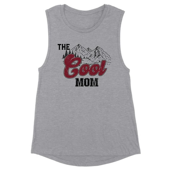 Mountains the Cool Mom Women's Muscle Tank X-Small Heather Grey