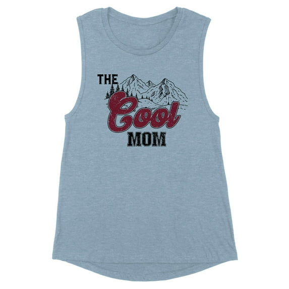 Mountains the Cool Mom Women's Muscle Tank X-Small Stonewash Denim