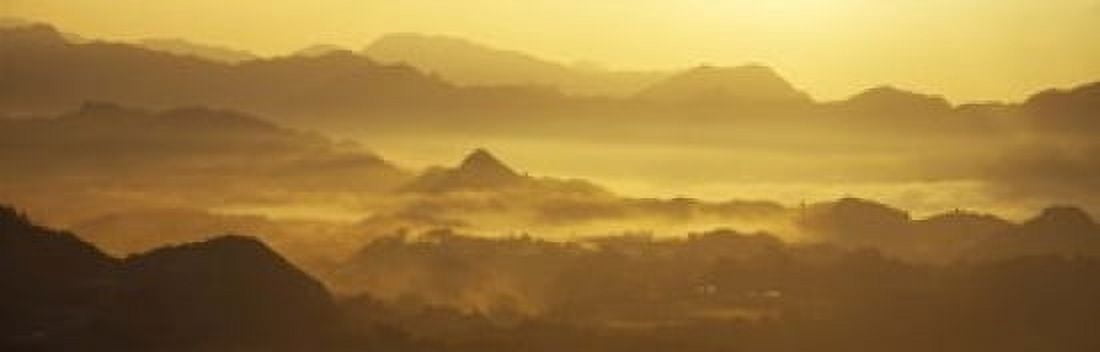 Mountains with valley at sunset Takachiho-Kyo Miyazaki Prefecture Kyushu Japan Canvas Art - Panoramic Images (18 x 6)