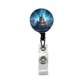 thumbnail image 1 of Mountaintop Castle Lights At Night Retractable Reel ID Badge Key Card Name Tag Holder with Clip, 1 of 6
