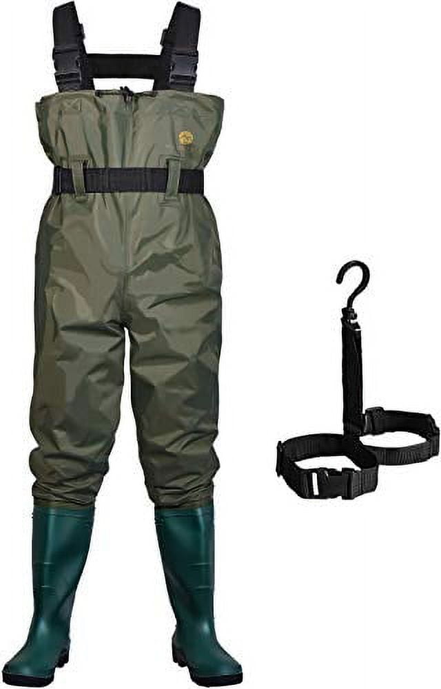 Mountalk High Chest Waders for Men with Boots, Womens/Mens/Youth Durable  Waterproof Canvas Fly Fishing Waders with Boots- Use for Hunting, Waterworks