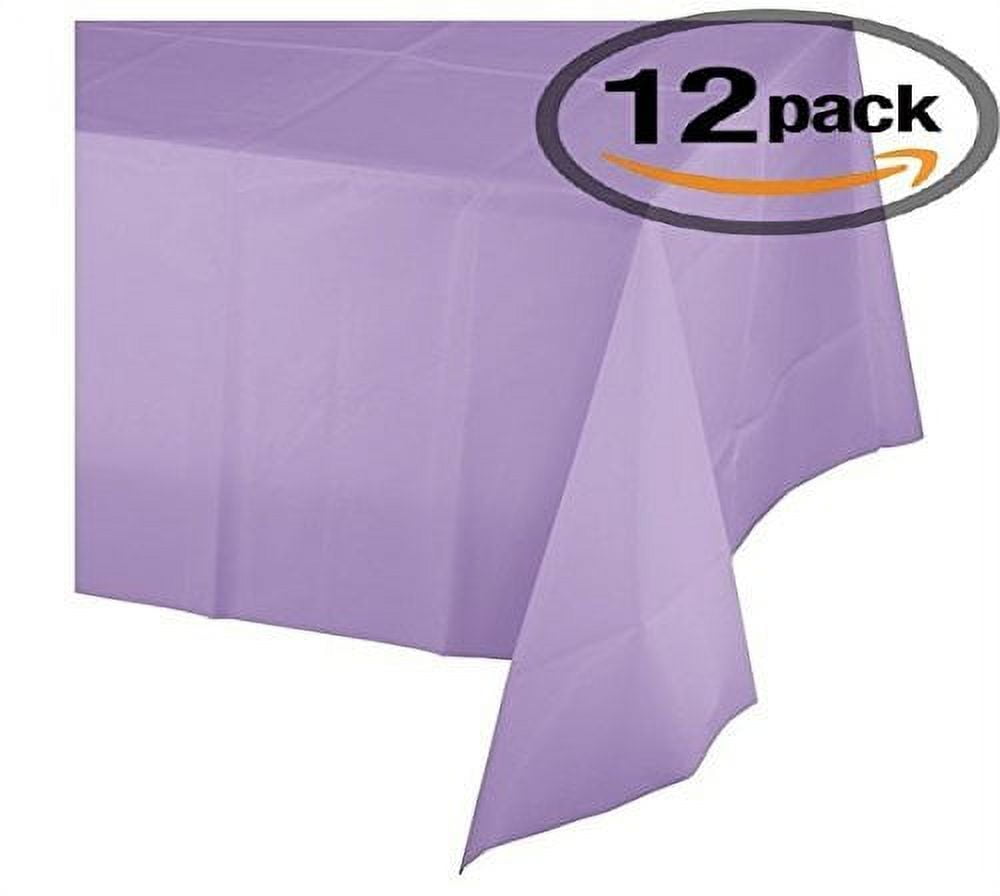 Mountclear 12Pack Disposable Plastic Tablecloths 54 x 108 Inch Size Table Cover Lavender