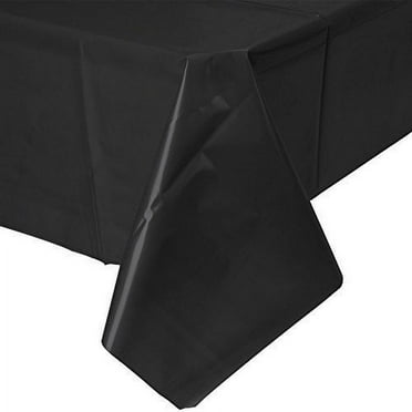 Mountclear Disposable Plastic Tablecloths for Parties [Pack of 12] 54x108 Rectangle Table Cover for Indoor & Outdoor Tables- Waterproof Tablecloth for Birthdays, Weddings, Parties [Black]