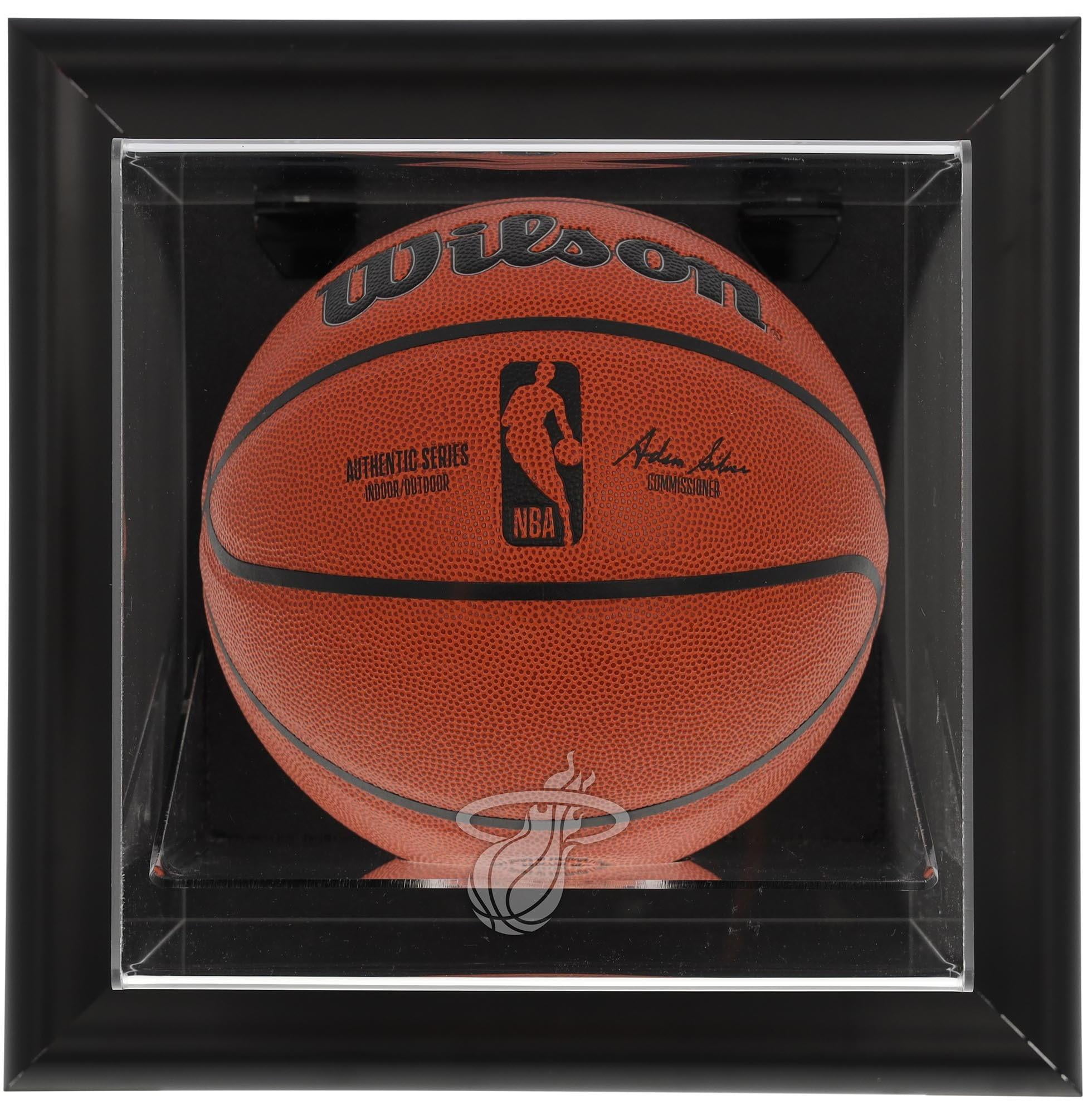 Miami Heat Black Framed WallMounted Team Logo Basketball Display Case