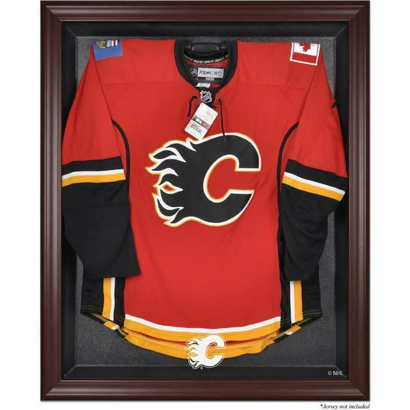 Mounted Memories NHL Jersey Display Case - Calgary Flames - Mahogany