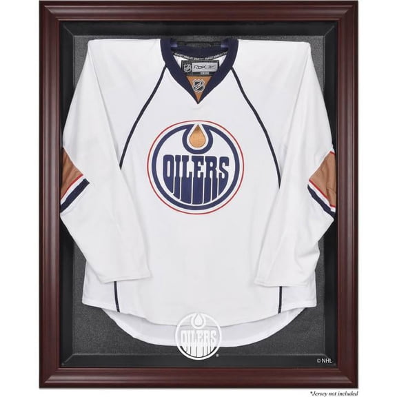 Mounted Memories NHL Jersey Display Case - Edmonton Oilers - Mahogany
