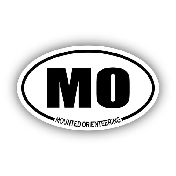 Mounted Orienteering MO Oval Bumper Sticker 3M Vinyl Decal 3 in x 5 in