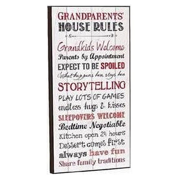 Mounted Print-Grandparents House Rules (8 x 16)