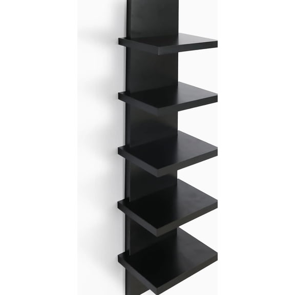 Mounted Shelves, 5 Tier Narrow Vertical Storage Unit, 33 Pound Capacity Engineered Wood