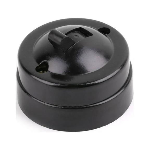 Mounted Wall Light Button Black Round Shape Switches Replacement 1Amp 250W Single Control Switches Enduring
