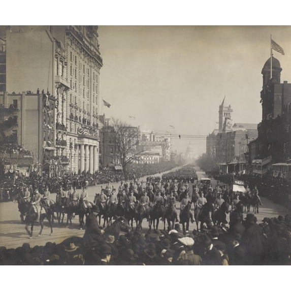Mounted West Point Cadets In The Inaugural Parade For President Theodore Roosevelt. March 4 History
