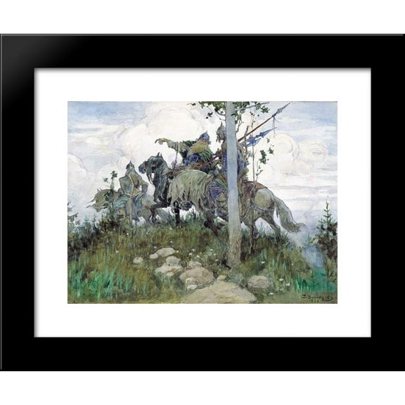 Mounted knights 20x24 Framed Art Print by Viktor Vasnetsov