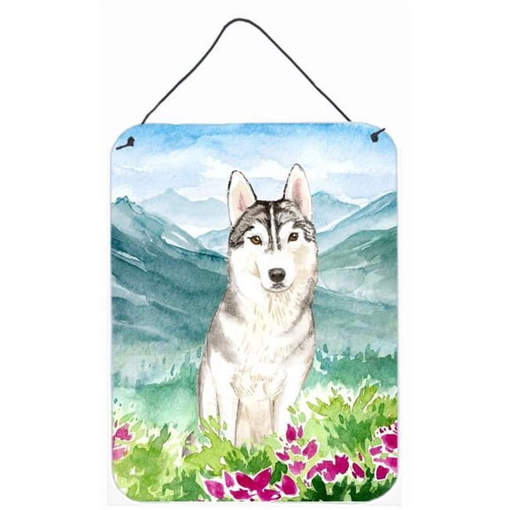 Mountian Flowers Siberian Husky Wall or Door Hanging Prints