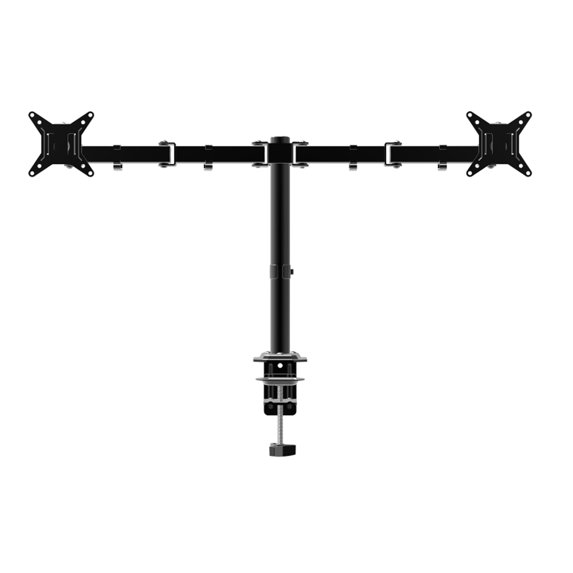 Mounting Binge Dual Monitor Mount for 13–32 Inch Screens | Full Motion Articulating Arm | Tilt, Swivel & Rotation | Heavy-Duty VESA Mount 75×75 & 100×100 | Adjustable Desk Clamp Stand
