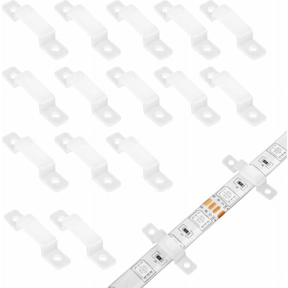 Mounting Brackets For Tubular And Flexible Led Strip Light, Self-Adhesive Fixing Clips With Screws Included, Transparent Ultra-Thin Design For Easy Install, Durable Flame