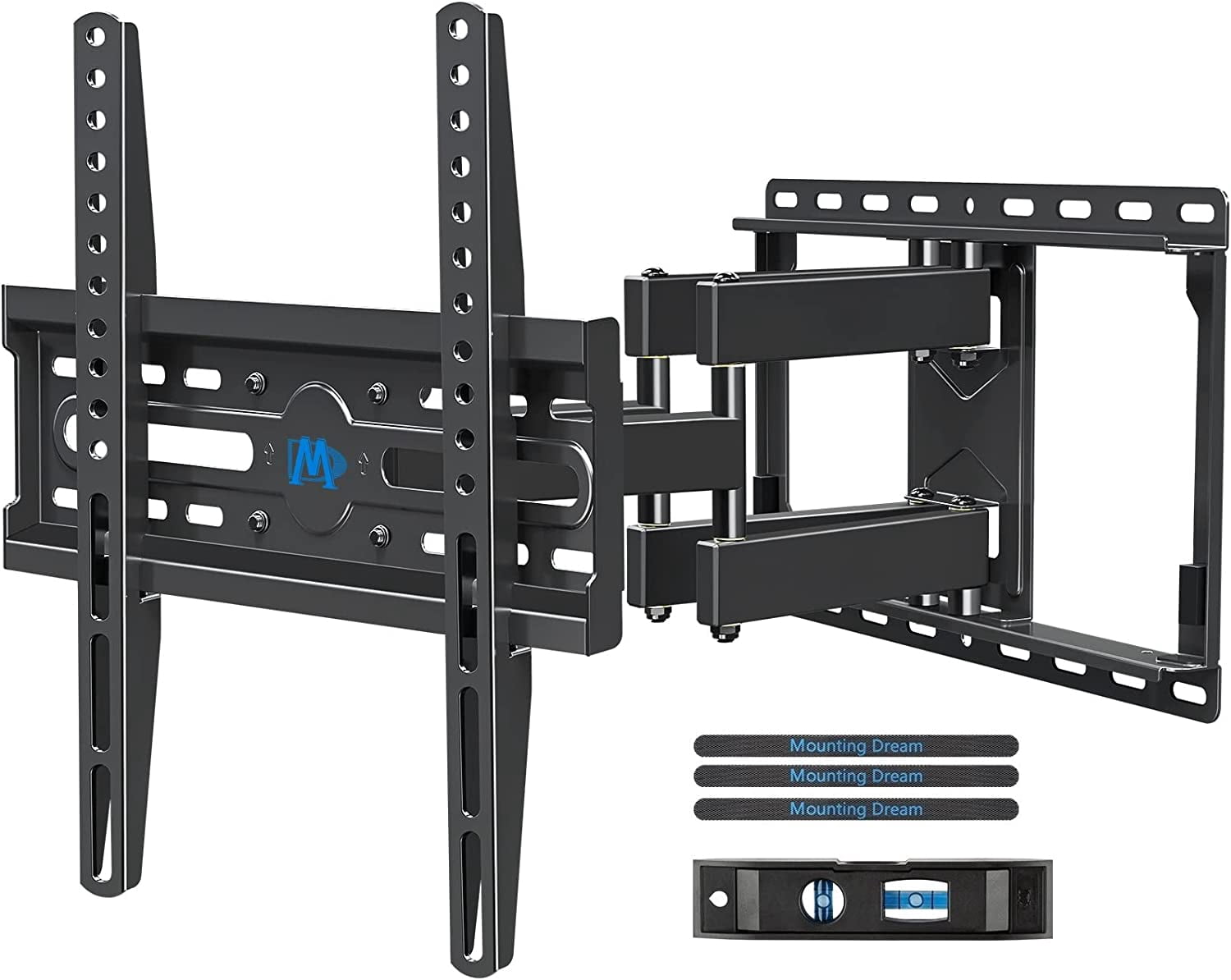 Wall Mount for 32-65 Inch Television,Mount with Swivel and Tilt, Full Motion Bracket with Articulating Dual Arms, Fits 16inch Studs, Max VESA 400X400 mm, 99lbs
