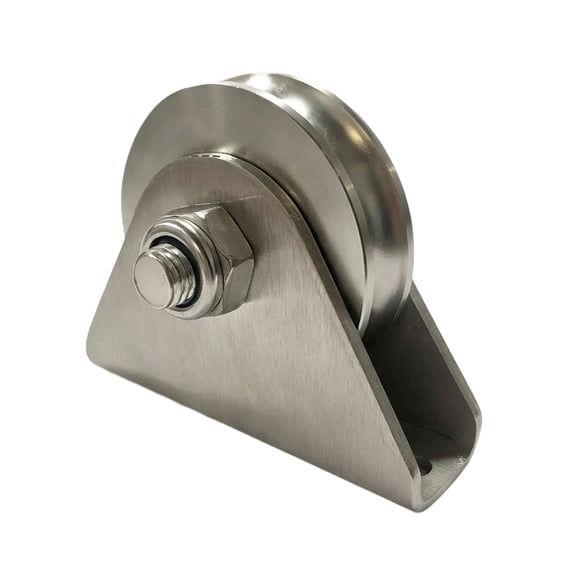 Mounting Pulley for Mechanical Guidance, Stainless Steel Wheel Bracket with Two-Hole Base in Sliding Assemblies