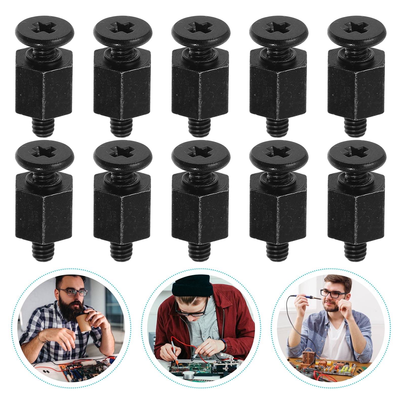FRCOLOR 10Pcs M2 Motherboard Mounting Screw Black Metal Computer Part ...