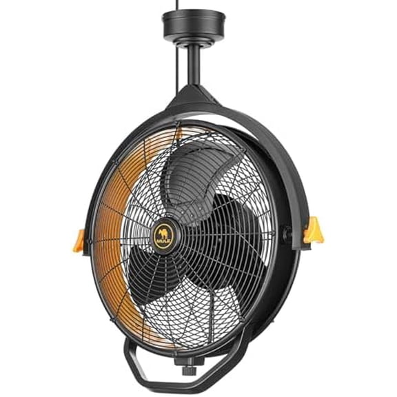 Mounting options, Standard 3-Prong Plug, 360-Degree and Up/Down Adjustable Direction, 3-Speeds, High Flow, 8 Foot Cord, Damp Rated, Black Matte, 52016$$Tools & Hardware Other