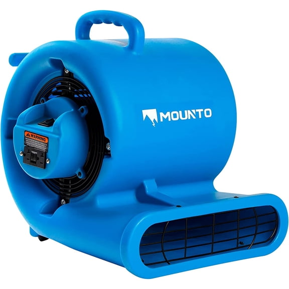 Mounto 1/3hp Air Mover 2000cfm Carpet Dryer Blower Floor Drying Fan - 3-Speed Air Mover w/Dual GFCI Outlet, 25ft Power Cord for Drying, Cooling, Air Circulation
