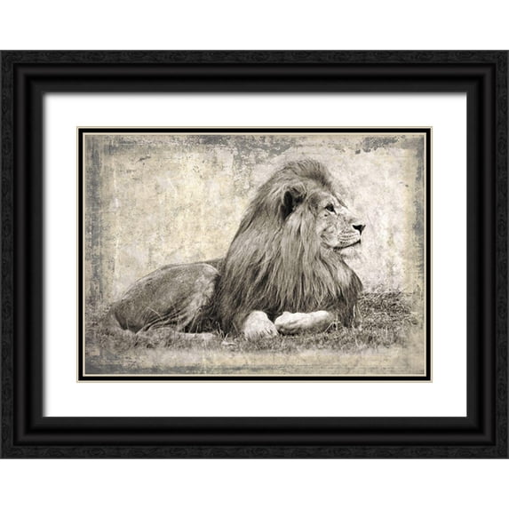 Moureau, Marc 32x24 Black Ornate Wood Framed with Double Matting Museum Art Print Titled - Memories of Africa I