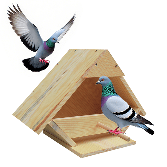 Mourning Dove Bird House - Outdoor Solid Wood Nesting Box with Predator Guard for Backyard, Garden, Patio | Handmade, Weather Resistant, Easy Mount