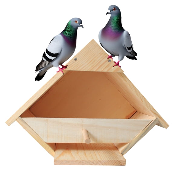 Mourning Dove Bird House for Outdoors - Premium Handmade Solid Wood Weather-Resistant Nesting Box with Predator Proof Triangle Entry - for Backyard, Garden, Yard