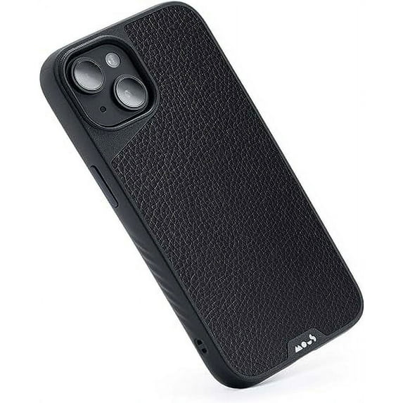 Mous - Case for iPhone 14 Plus - Black Leather - Limitless 5.0 - Protective iPhone 14 Plus Case MagSafe Compatible - Shockproof Phone Cover