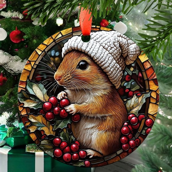 Mouse 2 Ceramic/Acrylic Christmas Ornament, Warm Fall Feast Moment, Special Mother Celebration, Romantic Couple Moment, Commemorative 2025 Legacy Design