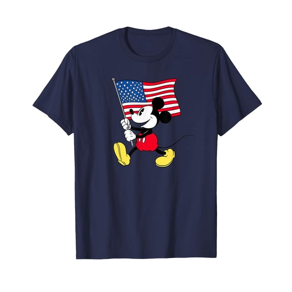 Mouse Americana Flag - Cartoon Character Holding American Flag - Double Sided Weather Resistant Outdoor Decor