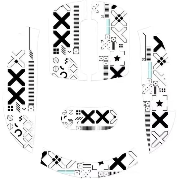 Mouse Anti Slip Grip Tape, Pre-Cut Universal Griptape for Superlight Wireless Gaming Mouse Skins, Sweat Resistant, Elastics Refined Side Grips, Easy to Apply, Ultra-thin 0.5mm (0.02in) - White