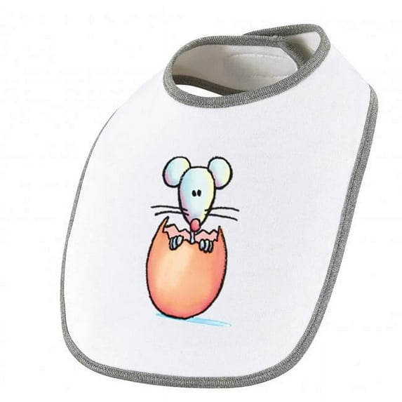 Mouse Baby Bib, Grey & White