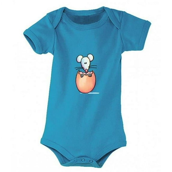 Mouse Baby Bodysuit, Blue - 12-18 Months
