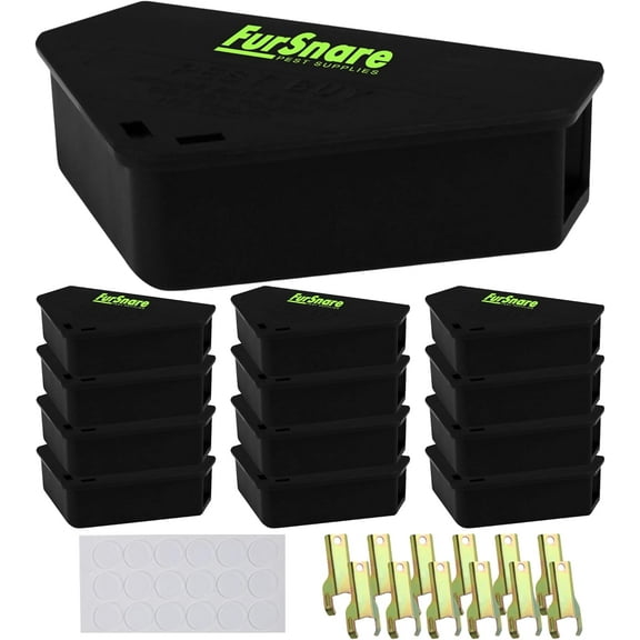 Mouse Bait Station for Outdoor & Indoor with Keys - Mice Traps for House Indoor Kill - Mouse Poisoning Rat Bait Box for Home, Pest Control - Reusable, Safe for Kids & Pets (6 Pack Rodent Traps)