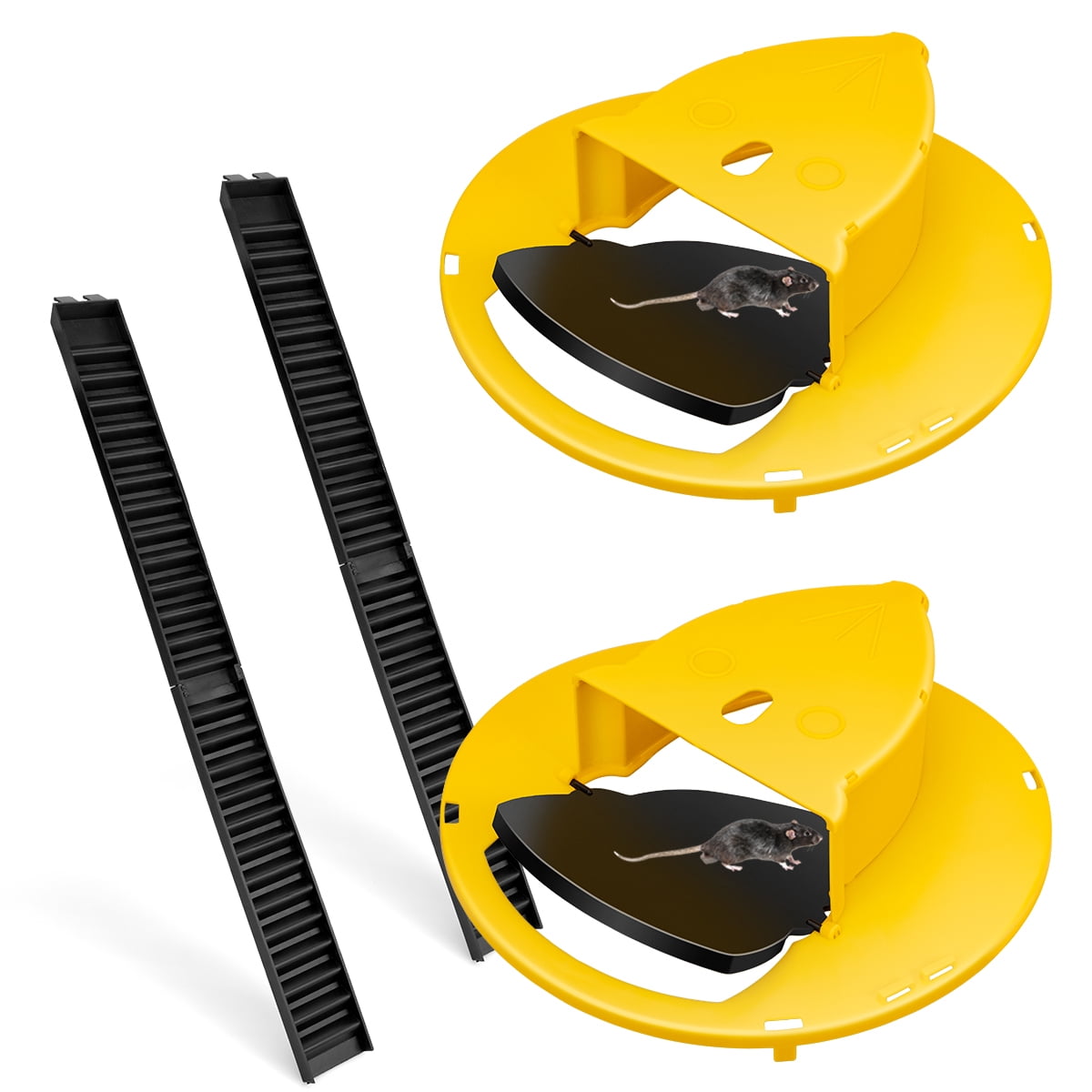 2 Pack Mouse Trap Bucket,Flip and Slide Bucket Lid Mouse Trap, Auto Reset  Mice Chipmunk Traps for House Indoor Sanitary Mouse Traps Indoor
