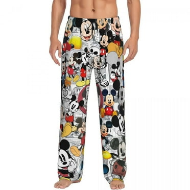 Mouse Cartoon Animation Pajama Pants for Men Lounge Sleep Stretch Sleepwear Bottoms with Pockets