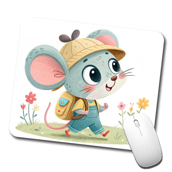 Mouse Children's Illustration Style Mouse Pad Low Profile Gaming Mat