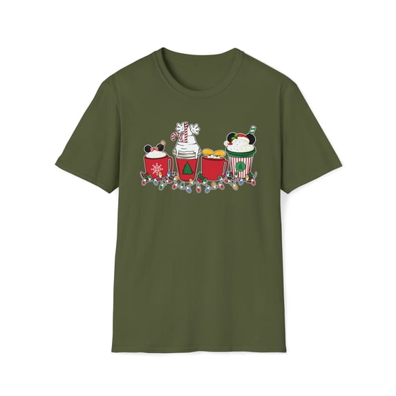 Mouse Christmas, Gildan Unisex Softstyle T-Shirt, Coffee Graphic Tee, S-3XL