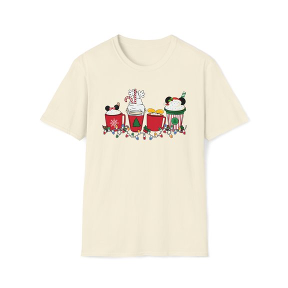 Mouse Christmas, Gildan Unisex Softstyle T-Shirt, Coffee Graphic Tee, S-3XL