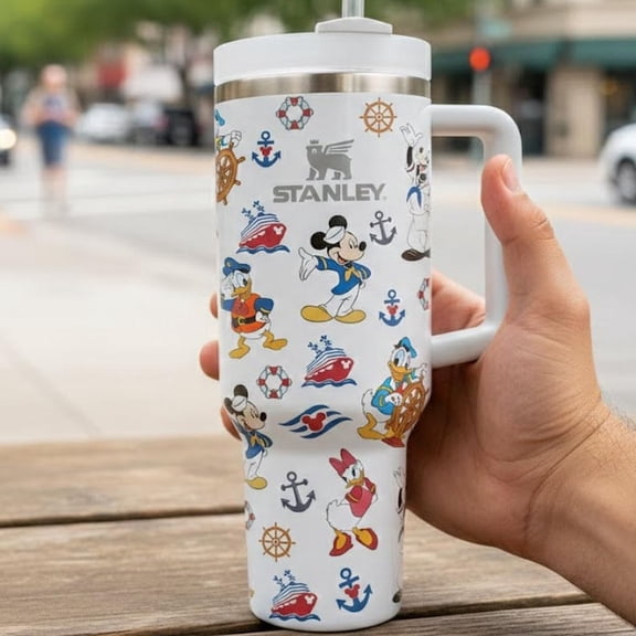 Mouse Cruise Tumbler 40oz, Vacation Travel Cup With Handle, Cruise Trip Tumbler, Disney Gift For Fans