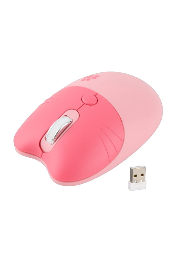 Mouse Cute Cat Mouse Mute 2.4G USB Receiver Portable 3 Levels DPI Mouse for Laptop Kids Women Office