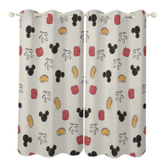 Mouse Design 2pcs Blackout Curtains For Living Room Bedroom Grommet Top Window Set for Left And Right Biparting Open