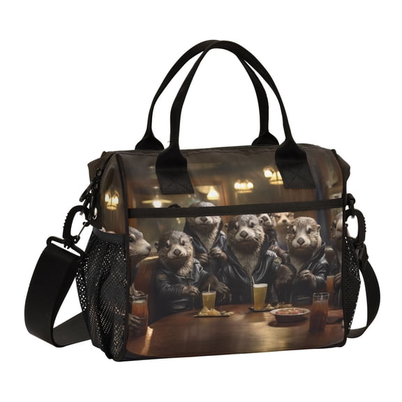 Mouse Drink Lamb Desk Cooler Bag Lunch Bag Soft Cooler Cooling Tote Insulated Lunch Box for Adult Men Women