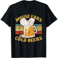 thumbnail image 1 of Mouse Ears And Cold Beers - Vintage Retro Beer Drinkers T-ShirtMen and women, White Black T-shirt, size: Extra large S-1506XL, 1 of 4