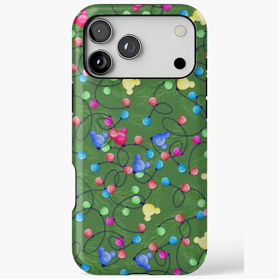 Mouse Ears Christmas Lights Case for iPhone 11 12 13 14 15 16 17 Pro Max