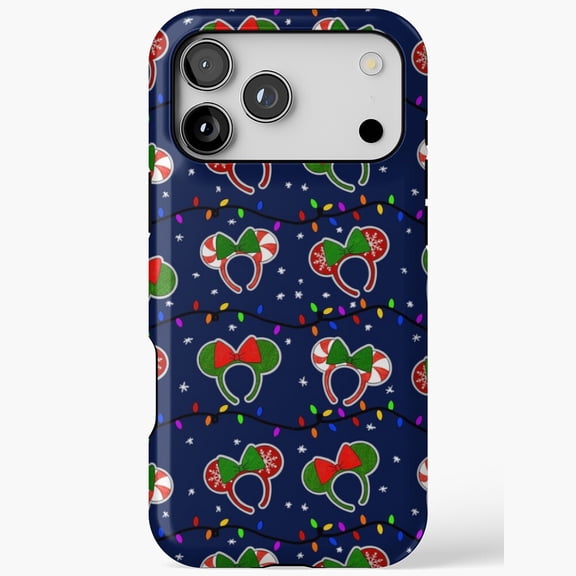 Mouse Ears Christmas Pattern Case for iPhone 11 12 13 14 15 16 17 Pro Max