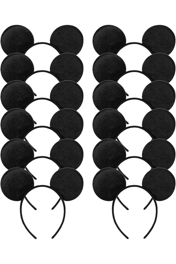 Mouse Ears Headband, Solid Black