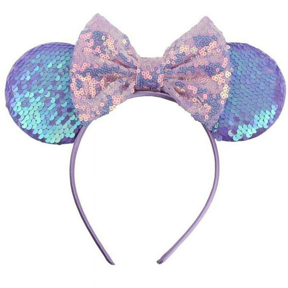 Mouse Ears Headbands Sequin Bow Hairband for Kids Girls Glitter Hair Accessories Halloween Party Creatures Theme Costume