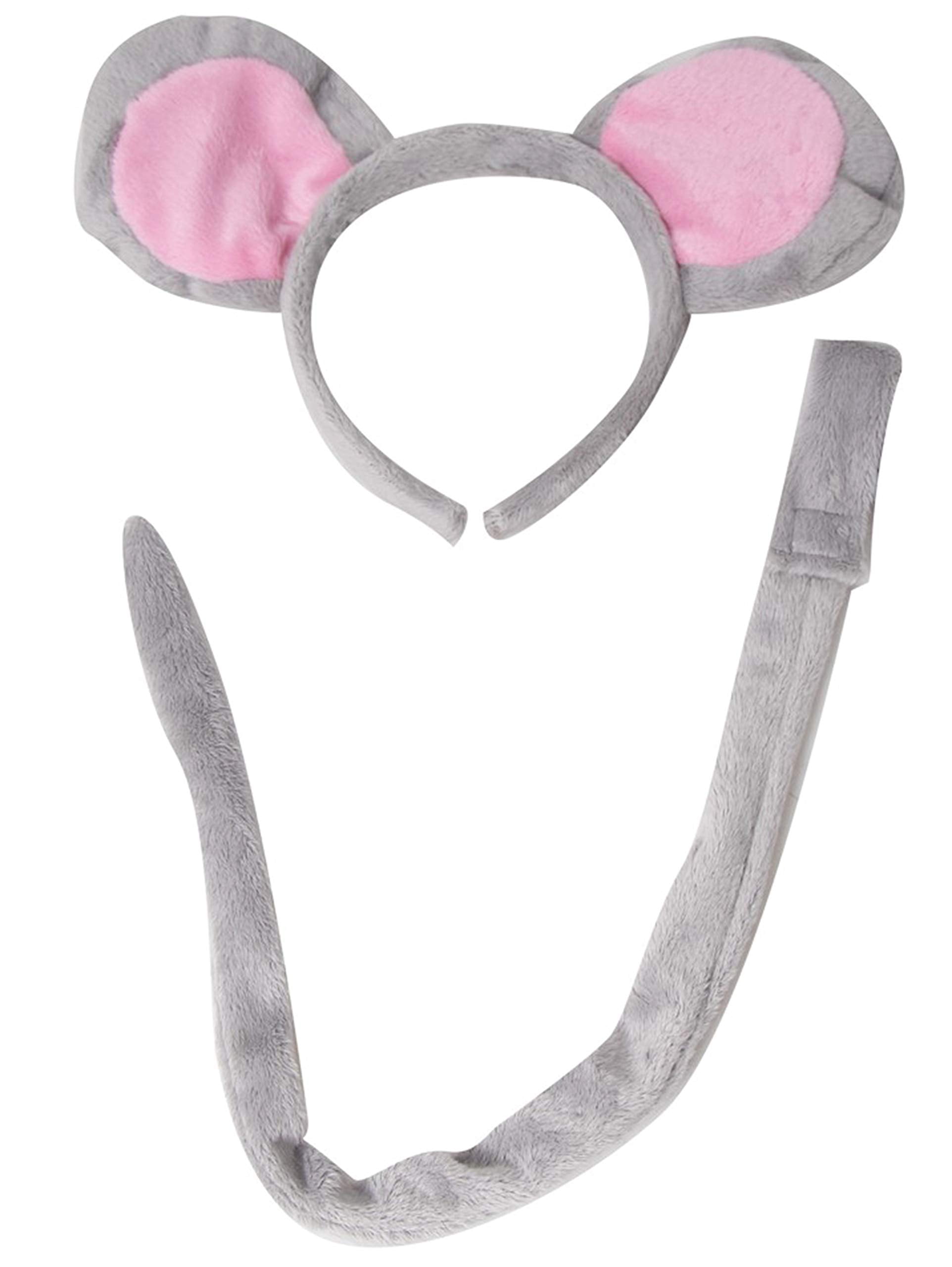 Mouse Ears & Tail Costume - Oversized Plush - Grey - Walmart.com