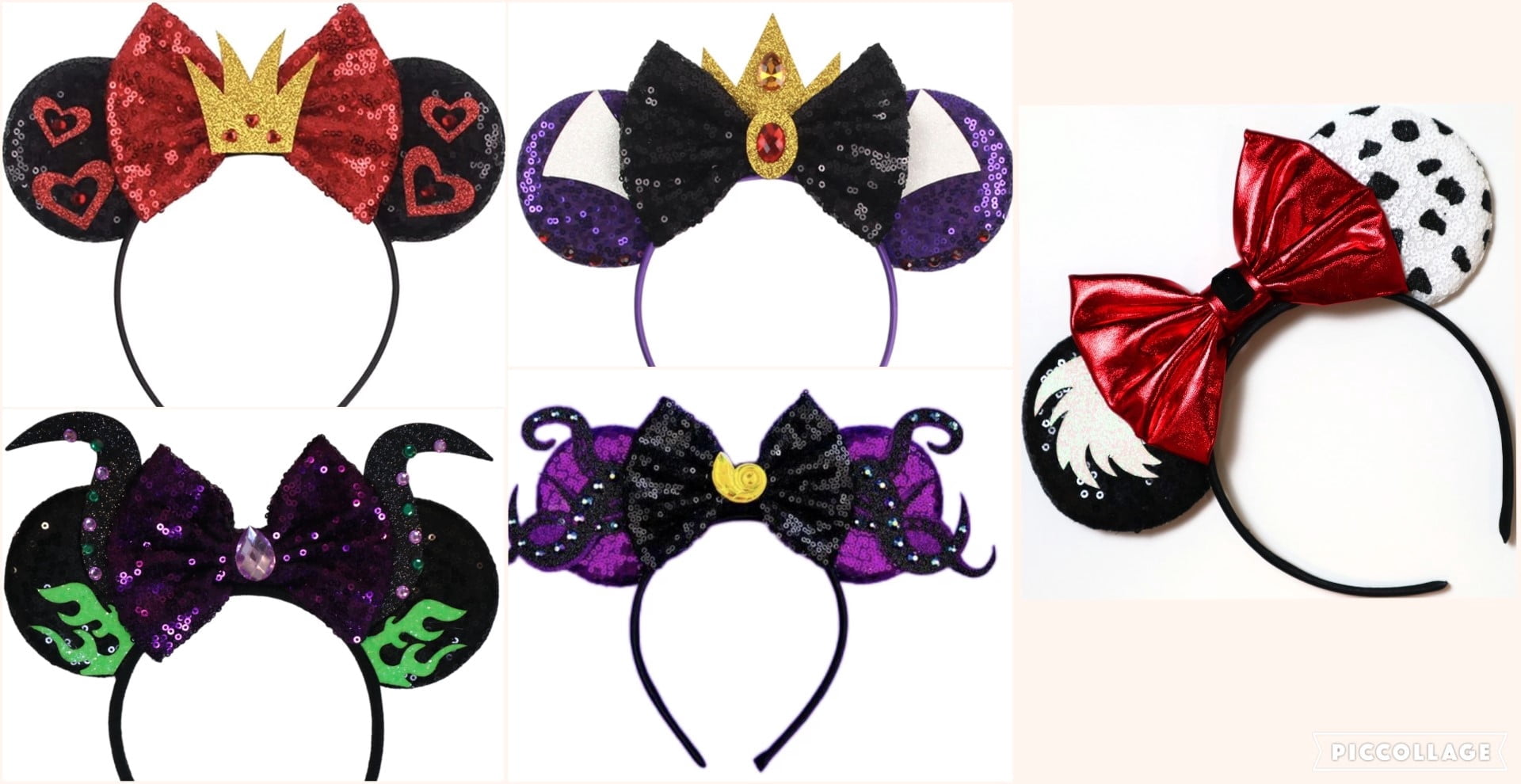 Disney Mouse Ears VILLAINS Headband 5 Pk Ursula Queen Maleficent Cruella Disney 100 Mouse Ears VILLAINS Headband 5 Pk | Mercari main image 3